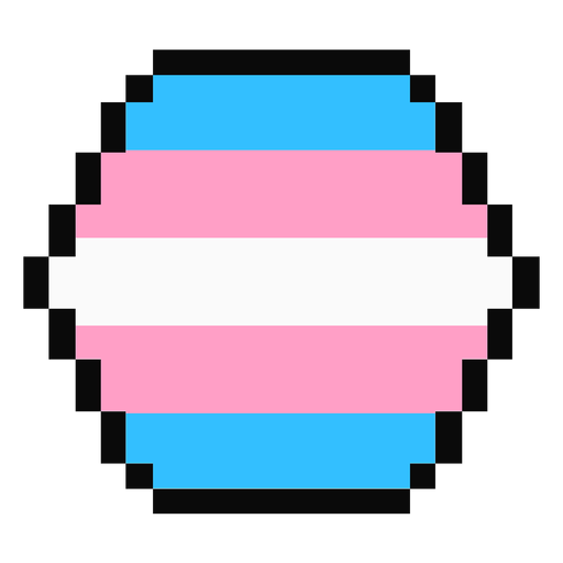 Transgender hexagon stripe pixel flat PNG Design