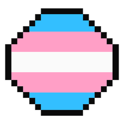 Transgender octagon stripe pixel flat PNG Design