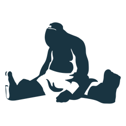 Silhueta detalhada do pé gigante Troll sentado Desenho PNG