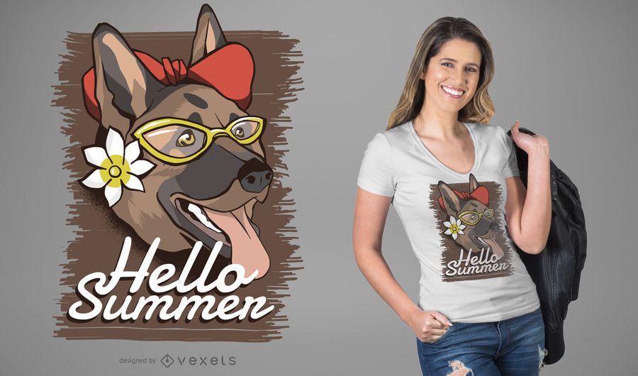 Sommer Hund T-Shirt Design Sommer Hund T-Shirt Design