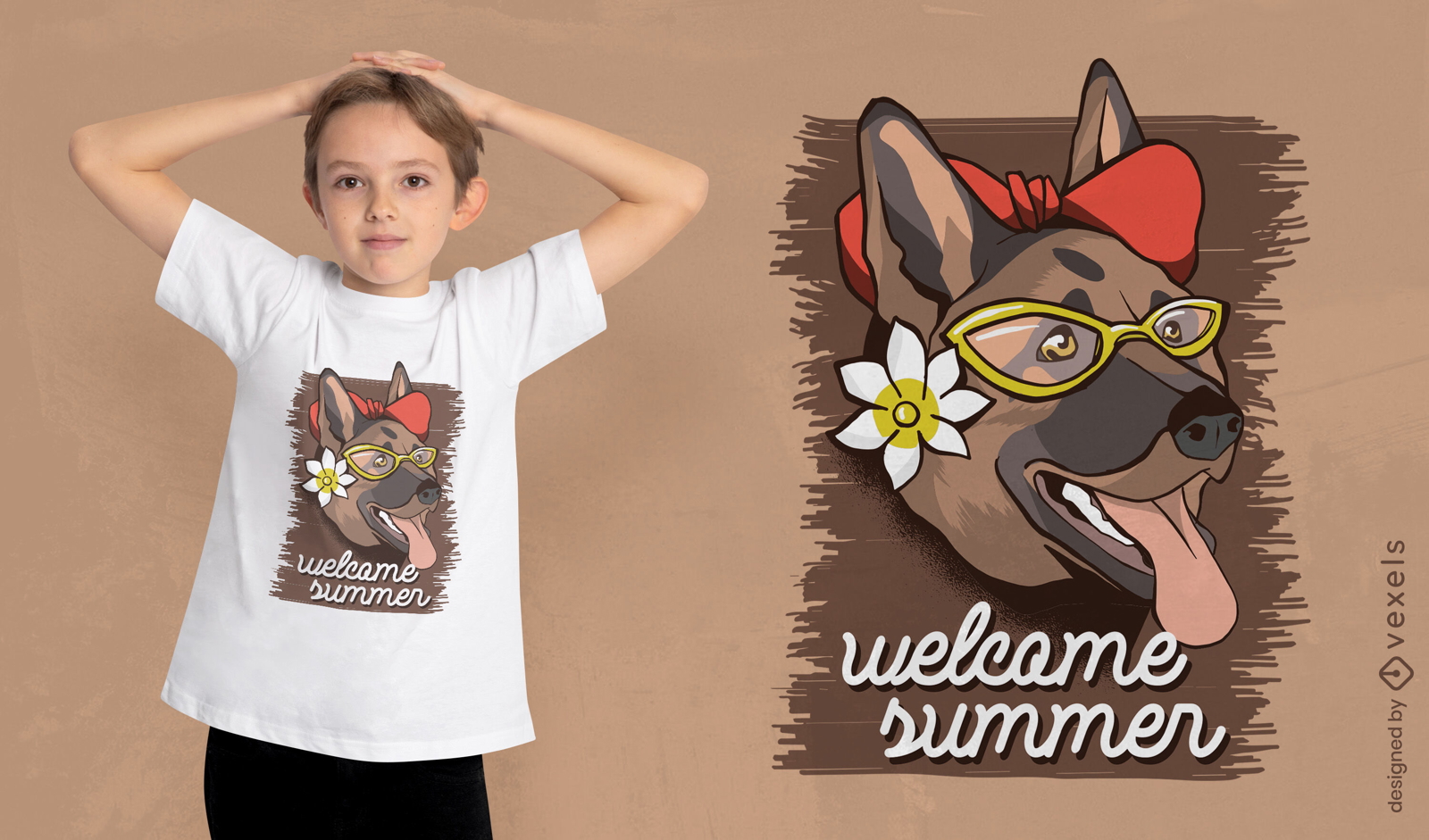 Sommer-Hunde-T-Shirt-Design