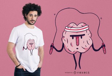 Jumping rope brain t-shirt design Jumping rope brain t-shirt design