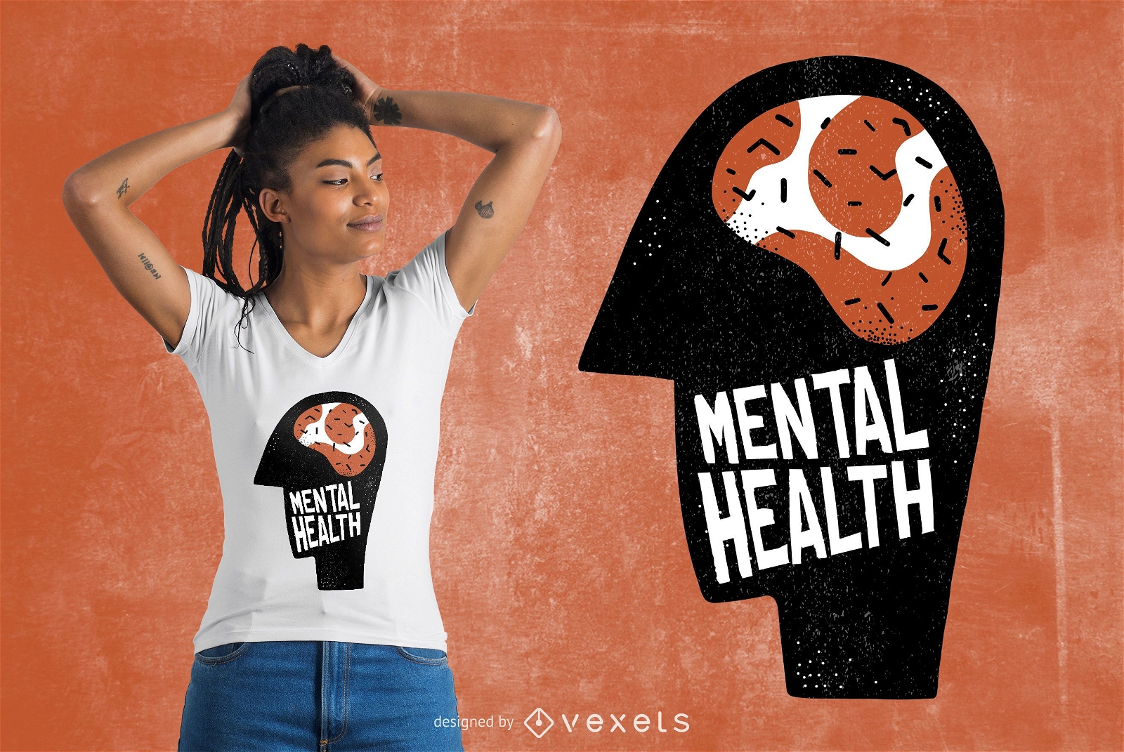 Diseño de camiseta de salud mental.
