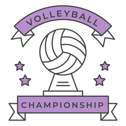 Volleyball championship ball star colored badge sticker PNG Design