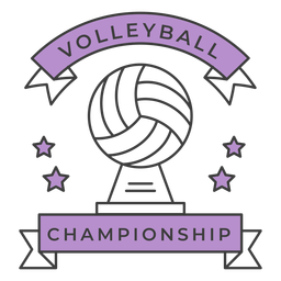 Volleyball-Meisterschaftsball farbiger Abzeichen-Aufkleber PNG-Design