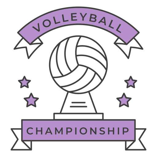 Adesivo distintivo colorido de bola de campeonato de vôlei Desenho PNG