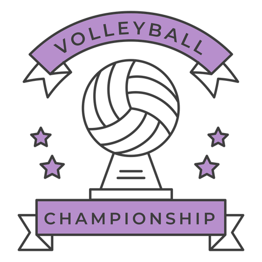 Volleyball championship ball colored badge sticker PNG Design