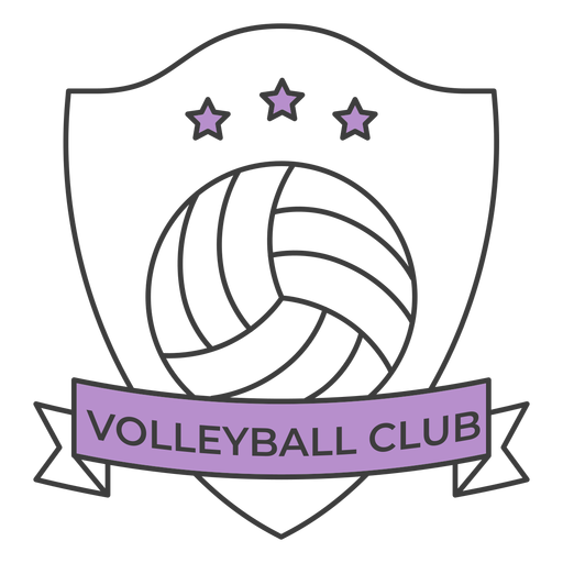 Volleyball club ball star colored badge sticker
