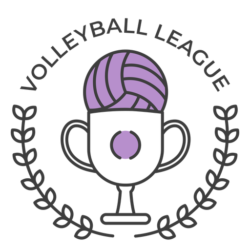 Insignia coloreada de la rama de la copa de la bola de la liga de voleibol Diseño PNG