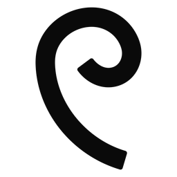 W curl tendril silhouette PNG Design