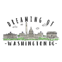 Autocolante de skyline de Washington Desenho PNG