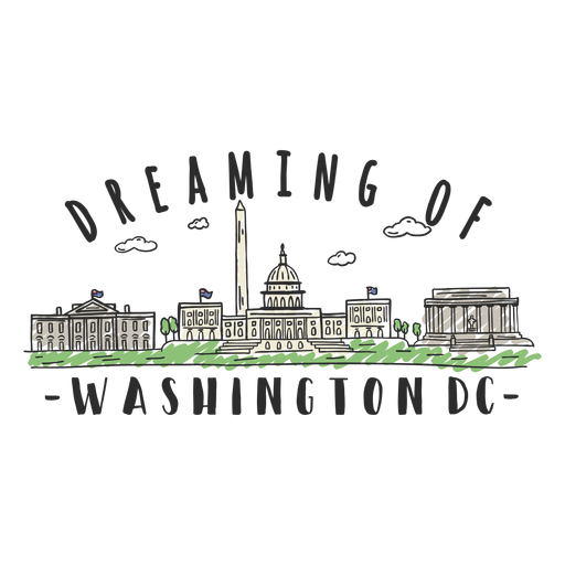 Washington-Skylineaufkleber PNG-Design