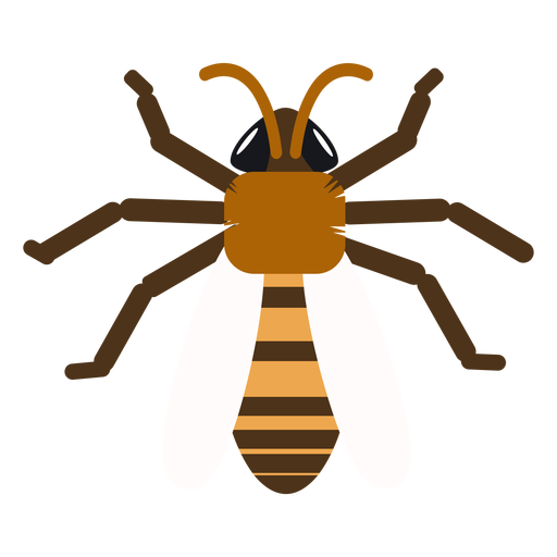 Wespenbienenstreifenflügel flach gerundet PNG-Design