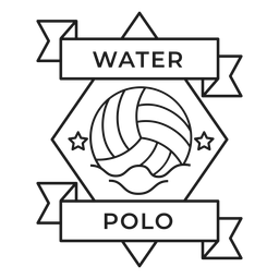 Bola de pólo aquático com distintivo estrela onda Desenho PNG