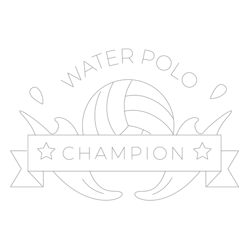 Línea de insignia de agua de pelota de waterpolo Diseño PNG