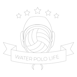 Línea de insignia de estrella de pelota de vida de waterpolo de waterpolo Diseño PNG