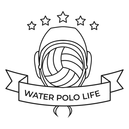 Water polo water polo life ball star badge stroke PNG Design