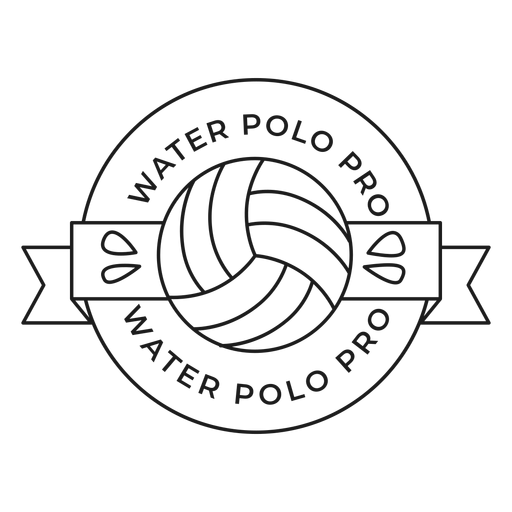 Water polo water polo pro ball drop badge stroke PNG Design