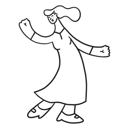 Woman dancing dress shoe heel stroke PNG Design