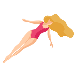 Mujer niña traje de baño traje de baño pelo plano Diseño PNG