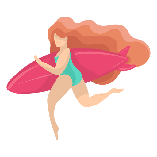 Women girl bathing suit swimsuit hair inflatable toy flat PNG Design
