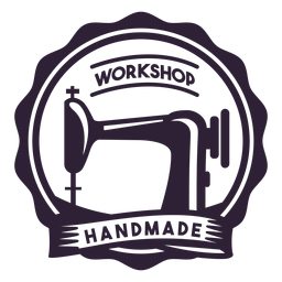 Werkstatt handgemachte Nähmaschine Nadel Abzeichen Aufkleber PNG-Design