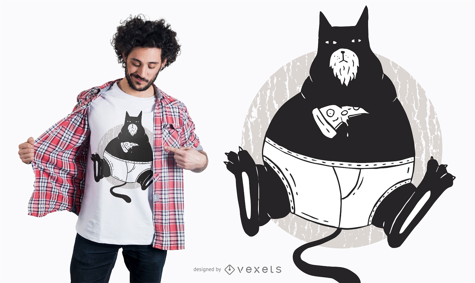 Design de camisetas Pizza Cat