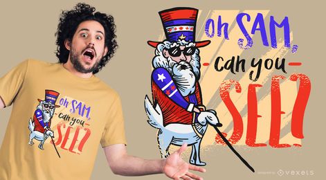 Diseño divertido de la camiseta del tío Sam