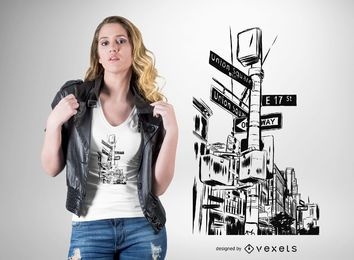 Design de camisetas das ruas de Nova York