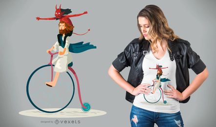 Design de camisetas Devil and Jesus