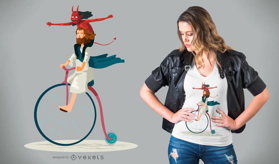 Diabo e projeto do t-shirt de Jesus Diabo e projeto do t-shirt de Jesus
