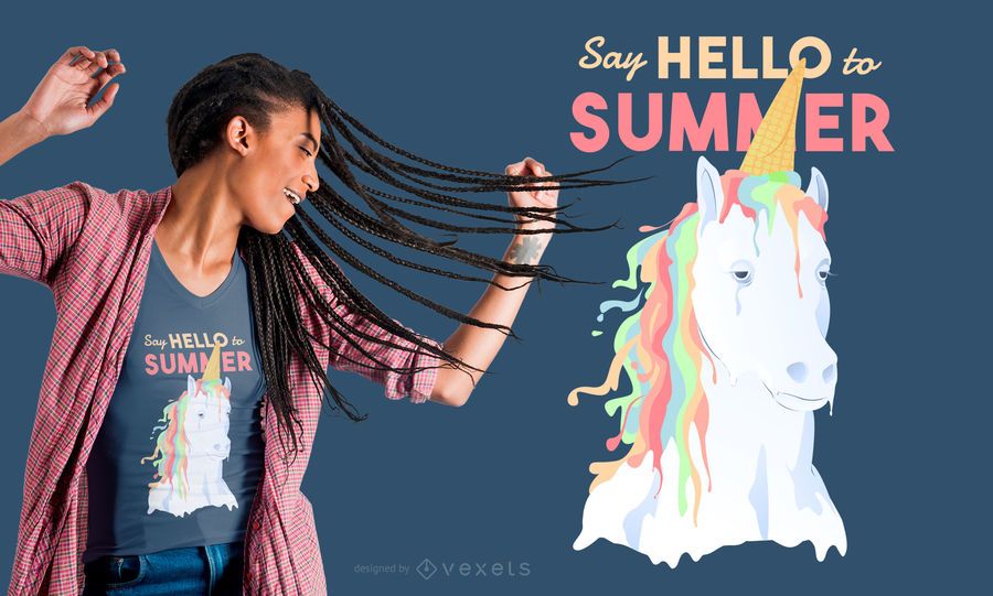 Sommer Einhorn T-Shirt Design Sommer Einhorn T-Shirt Design