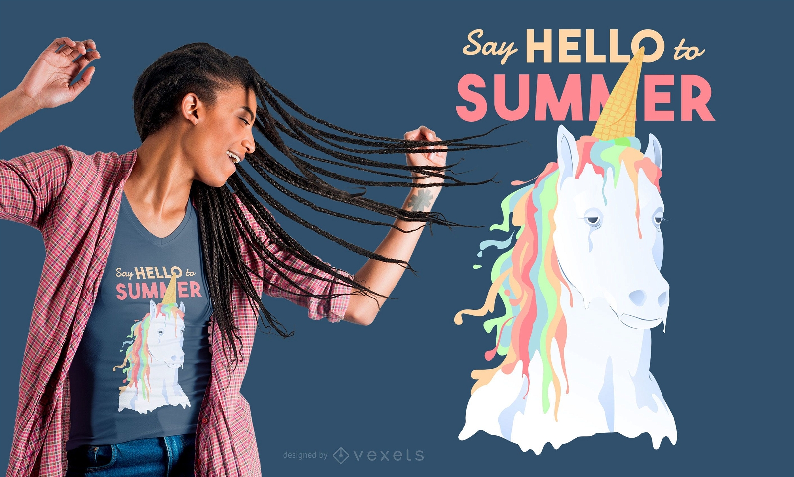 Design de camisetas Summer Unicorn