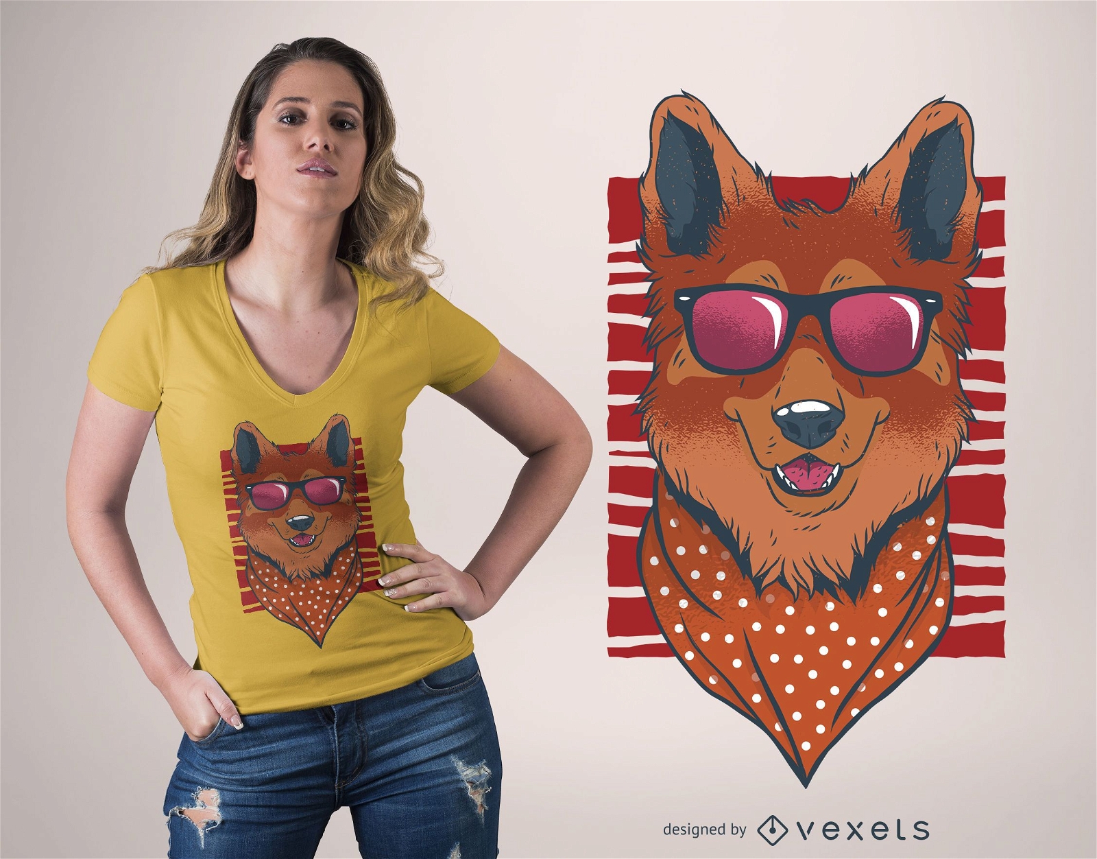 Fashion dog t-shirt design