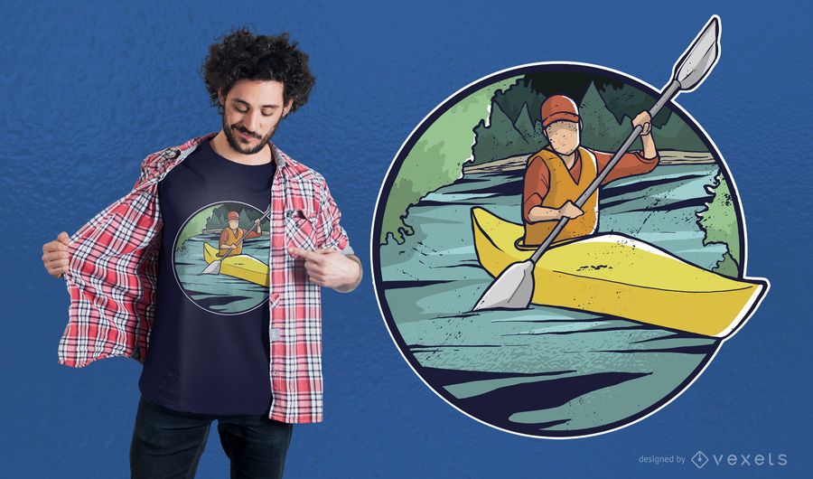 Diseño de camiseta de kayak. Diseño de camiseta de kayak.