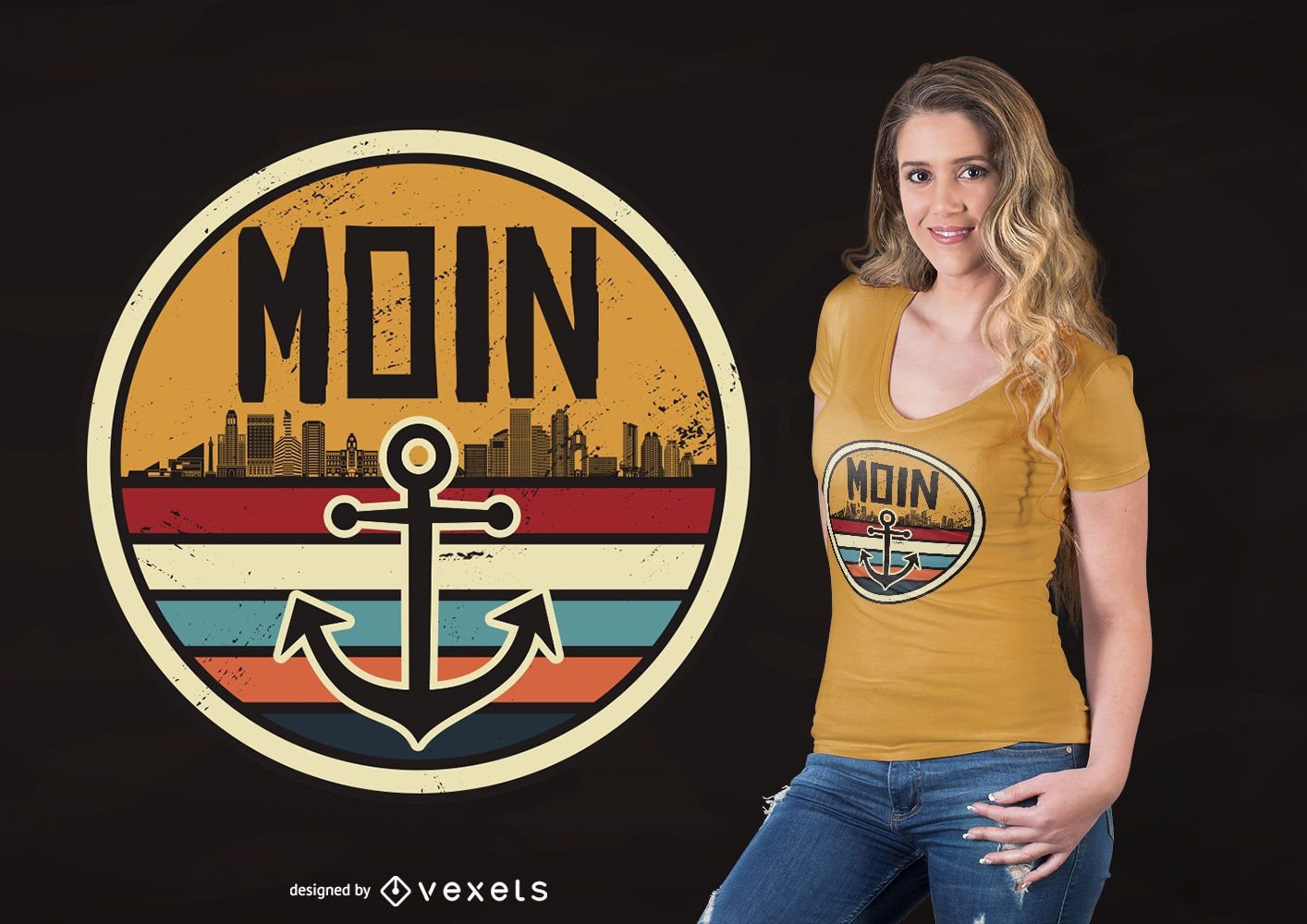Design de t-shirt de viagem Moin