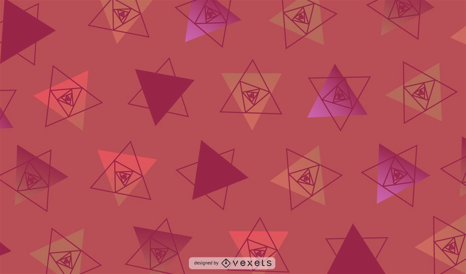 Ilustración de triángulos geométricos rojos