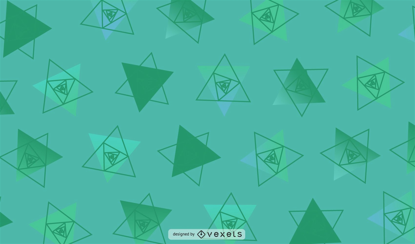Ilustración de triángulos geométricos verdes
