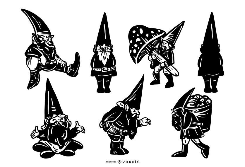 Download Gnome Silhouette Collection - Vector Download
