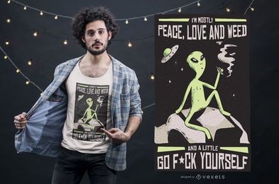 Alien Weed Quote T-shirt Design