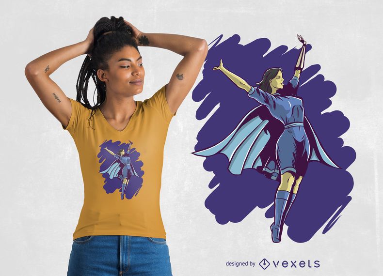 Superhero woman T-shirt Design Superhero woman T-shirt Design