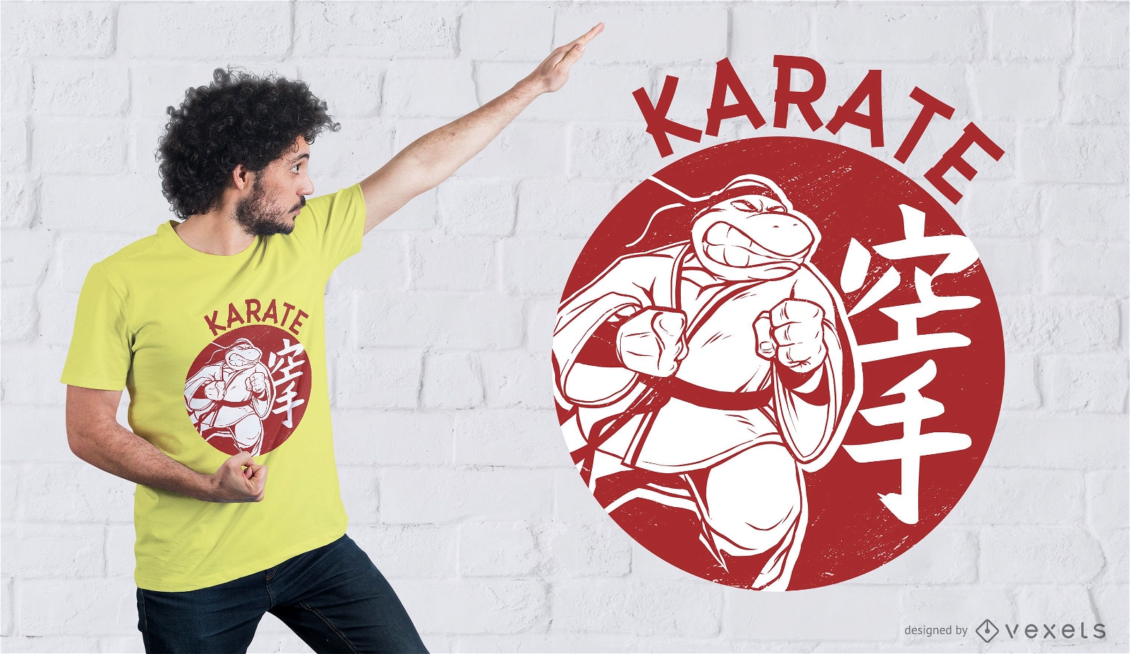 Dise?o de camiseta Karate Turtle