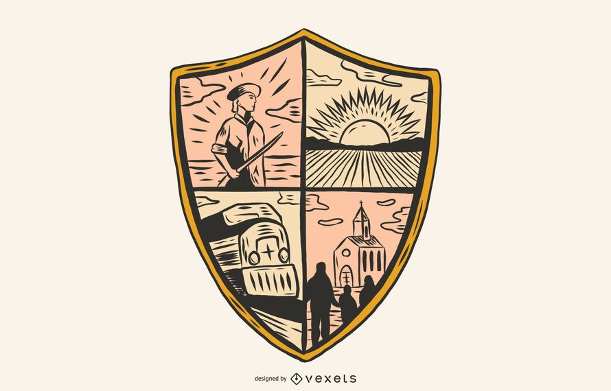 Ilustração de escudo de logotipo Ilustração de escudo de logotipo