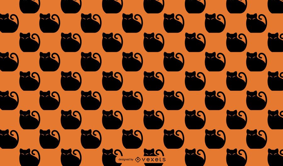 Projeto de padrão de gato preto de Halloween Projeto de padrão de gato preto de Halloween