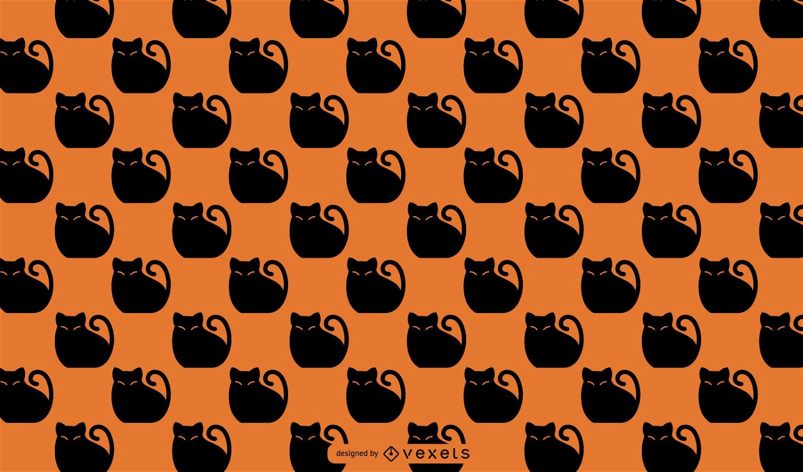 Halloween black cat pattern design