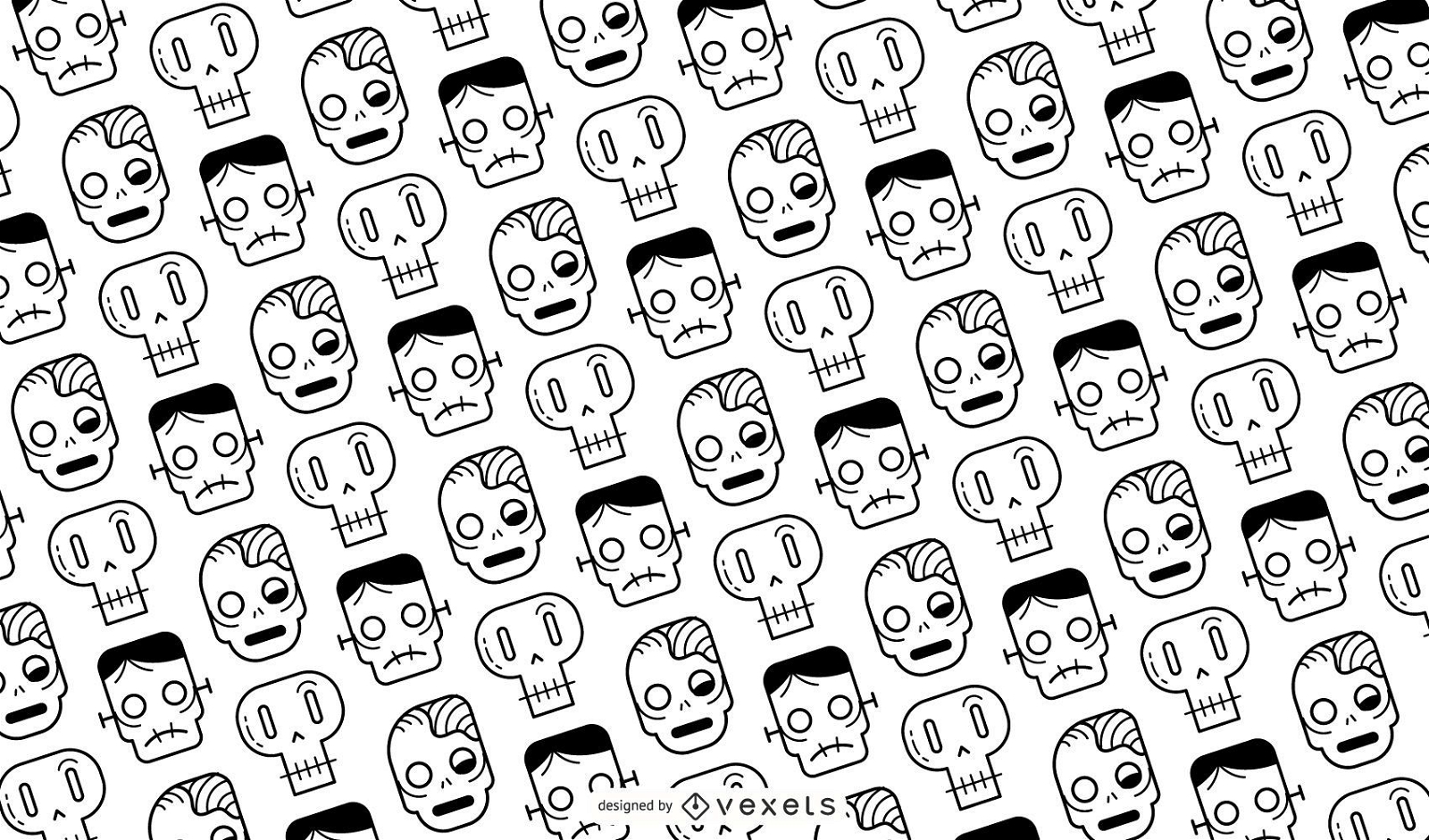 Skulls and zombies pattern design