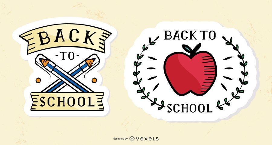 Vintage back to school stickers set Vintage back to school stickers set