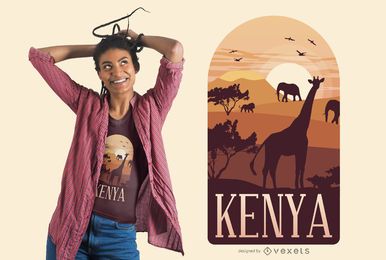 Kenya landscape t-shirt design Kenya landscape t-shirt design