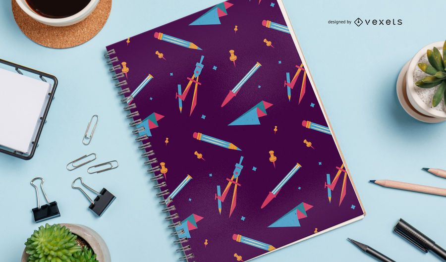 School elements notebook pattern design School elements notebook pattern design