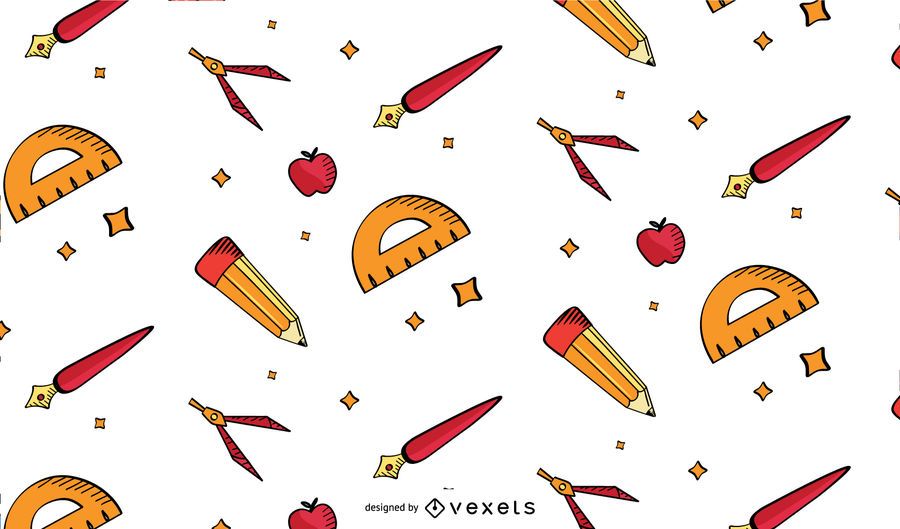 Old school supplies pattern design Old school supplies pattern design